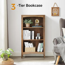 3 Tier Wooden Bookcase, 109 cm H Open Display Bookshelf with Storage Shelves for Home, Bedroom, Office