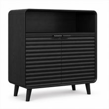 Sideboard Storage Cabinet, 2 Doors, 80 cm, Black - image 1