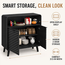 Sideboard Storage Cabinet, 2 Doors, 80 cm, Black - image 2
