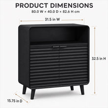 Sideboard Storage Cabinet, 2 Doors, 80 cm, Black - image 11