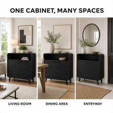 Sideboard Storage Cabinet, 2 Doors, 80 cm, Black - image 7