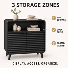 Sideboard Storage Cabinet, 2 Doors, 80 cm, Black - image 10
