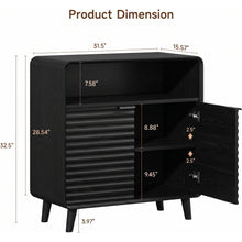 Sideboard Storage Cabinet, 2 Doors, 80 cm, Black - image 4