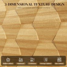 Sideboard Storage Cabinet with 3D Hexagon Doors, Soft-Close Hinges & Handleless Push-Open, Thickened Top 31.5” Buffet Cabinet Modern Dining & Living Room