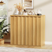 Sideboard Storage Cabinet with Fluted Doors, Soft-Close Hinges & Handleless Push-Open, Thickened Top 31.5” Buffet Credenza Modern Dining & Living Room