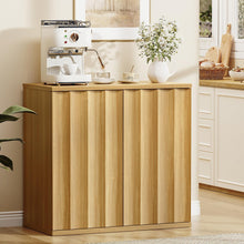 Sideboard Storage Cabinet with Fluted Doors, Soft-Close Hinges & Handleless Push-Open, Thickened Top 31.5” Buffet Credenza Modern Dining & Living Room