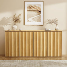 Sideboard Storage Cabinet with Fluted Doors, Soft-Close Hinges & Handleless Push-Open, Thickened Top 31.5” Buffet Credenza Modern Dining & Living Room