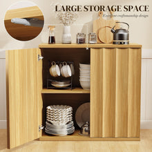 Sideboard Storage Cabinet with Fluted Doors, Soft-Close Hinges & Handleless Push-Open, Thickened Top 31.5” Buffet Credenza Modern Dining & Living Room