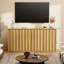 Sideboard Storage Cabinet with Fluted Doors, Soft-Close Hinges & Handleless Push-Open, Thickened Top 31.5” Buffet Credenza Modern Dining & Living Room
