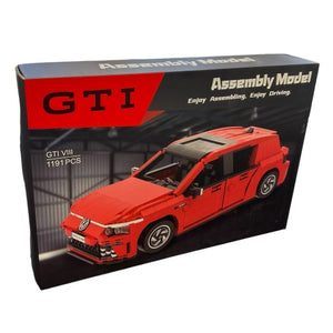 1191 PCS Car Building Blocks Set, 1:18 Scale GTI VIII Car Model with Detailed Interior