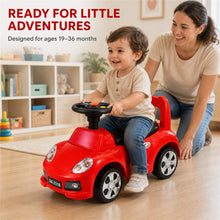 Toddler Foot-to-Floor Ride-On Car with Storage, Music and Lights, Red - image 2