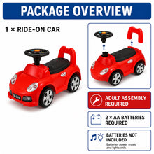 Toddler Foot-to-Floor Ride-On Car with Storage, Music and Lights, Red - image 6