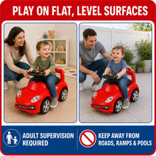 Toddler Foot-to-Floor Ride-On Car with Storage, Music and Lights, Red - image 7