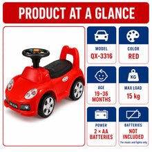 Toddler Foot-to-Floor Ride-On Car with Storage, Music and Lights, Red - image 8