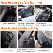 Black car window breaker and seat belt cutter with visor clip - image 4