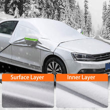 Car Windshield Snow Cover, Waterproof Sun Shade Half Car Cover with Hooks, Straps for Sedans, SUVs, Vans, Trucks 245 x 196 x 166 cm - X0029VX16T -