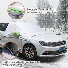 Car Windshield Snow Cover, Waterproof Sun Shade Half Car Cover with Hooks, Straps for Sedans, SUVs, Vans, Trucks 245 x 196 x 166 cm - X0029VX16T -