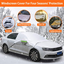 Car Windshield Snow Cover, Waterproof Sun Shade Half Car Cover with Hooks, Straps for Sedans, SUVs, Vans, Trucks 245 x 196 x 166 cm - X0029VX16T -