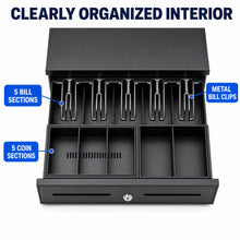 Cash Drawer for POS System, 5 Bill/5 Coin, RJ11-Style, Black - image 6