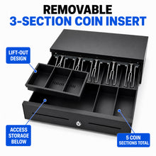 Cash Drawer for POS System, 5 Bill/5 Coin, RJ11-Style, Black - image 7