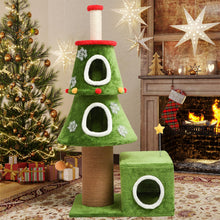 Christmas Cat Tree, 144 cm Tower with 3 Condos and Scratching Posts - image 2