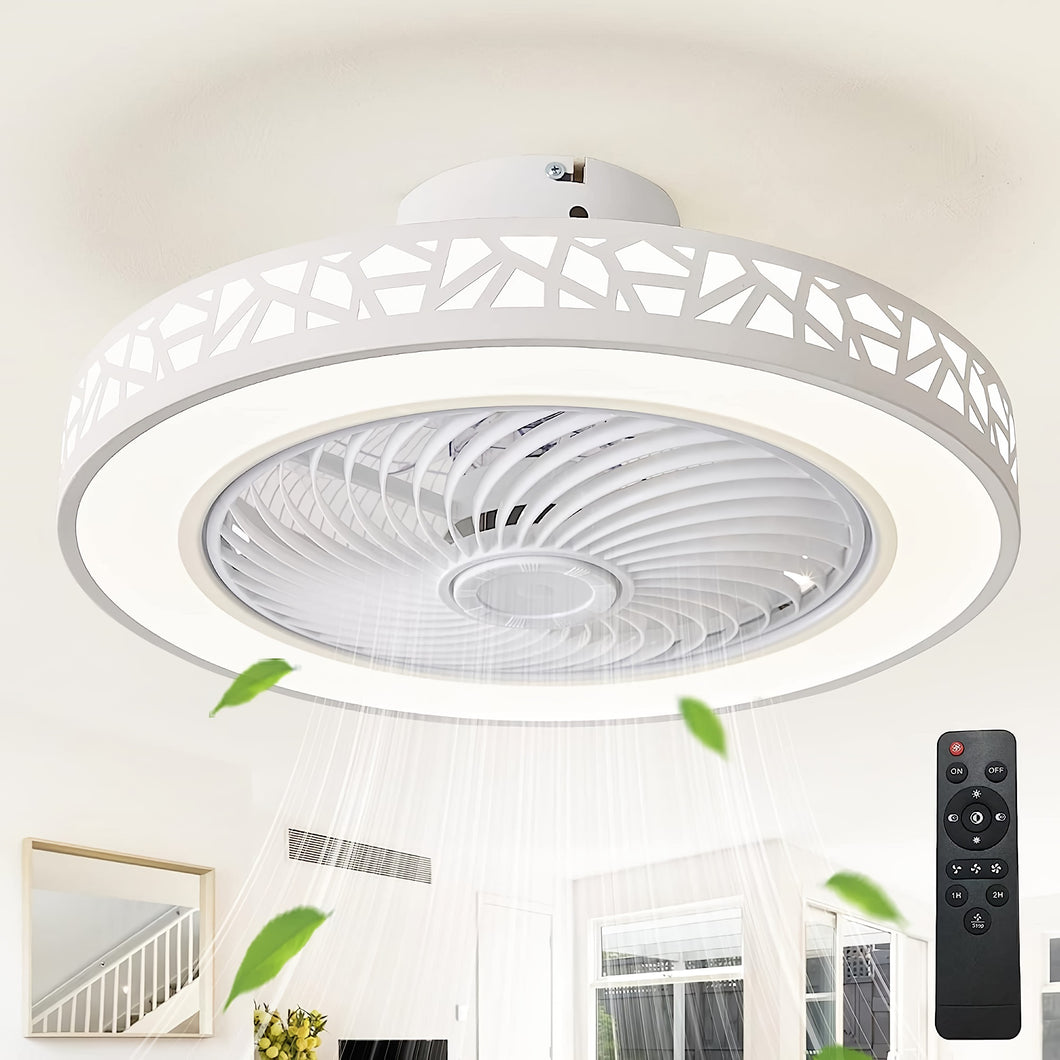 Low Profile Ceiling Fan, 72W Modern Fan with Lights, Remote Control, 3 Color Modes, Timing Function for Hom, Bedroom, Living Room