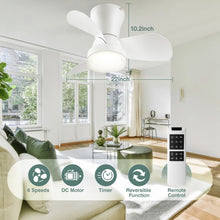 22" Low-Profile Ceiling Fan with LED Light – Quiet DC Motor, Remote Control