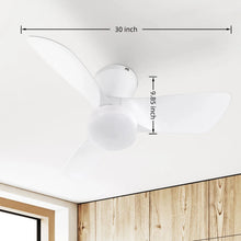 30" Low-Profile Ceiling Fan with LED Light – Quiet DC Motor, Remote Control