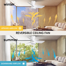 30" Low-Profile Ceiling Fan with LED Light – Quiet DC Motor, Remote Control