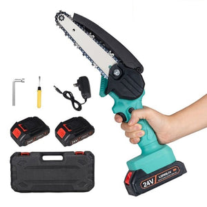 6" inch Mini Chainsaw, Cordless Electric Chainsaw with Brushless Motor, 2 Batteries, Carry Case for Tree Trimming, Woodcutting