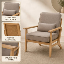 Taupe Accent Chair with Cushions and Cane-Style Back - image 9