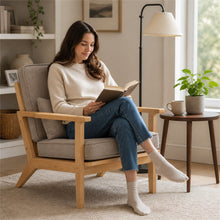 Taupe Accent Chair with Cushions and Cane-Style Back - image 8
