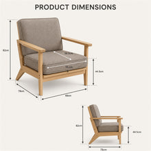 Taupe Accent Chair with Cushions and Cane-Style Back - image 7