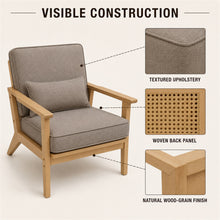 Taupe Accent Chair with Cushions and Cane-Style Back - image 5