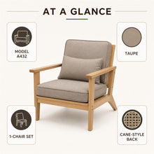 Taupe Accent Chair with Cushions and Cane-Style Back - image 3