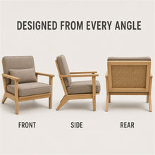 Taupe Accent Chair with Cushions and Cane-Style Back - image 2