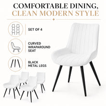 Upholstered Dining Chairs, Set of 4, White with Metal Legs - image 3