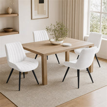 Upholstered Dining Chairs, Set of 4, White with Metal Legs - image 4