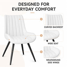 Upholstered Dining Chairs, Set of 4, White with Metal Legs - image 5