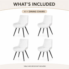 Upholstered Dining Chairs, Set of 4, White with Metal Legs - image 7
