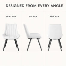 Upholstered Dining Chairs, Set of 4, White with Metal Legs - image 9