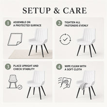 Upholstered Dining Chairs, Set of 4, White with Metal Legs - image 10