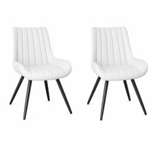 Upholstered Dining Chairs, Set of 2, White with Metal Legs - image 10