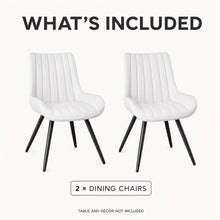 Upholstered Dining Chairs, Set of 2, White with Metal Legs - image 6