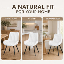 Upholstered Dining Chairs, Set of 2, White with Metal Legs - image 7