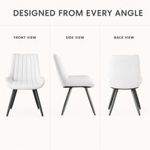 Upholstered Dining Chairs, Set of 2, White with Metal Legs - image 8