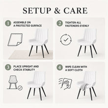 Upholstered Dining Chairs, Set of 2, White with Metal Legs - image 9