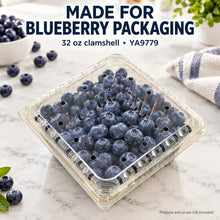 32 oz Vented Blueberry Clamshell, Clear APET Produce Container - image 5