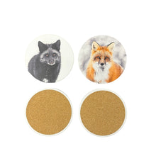 Animal Print Drink Coasters Set of 4 – Absorbent Cork, Heat & Moisture Resistant