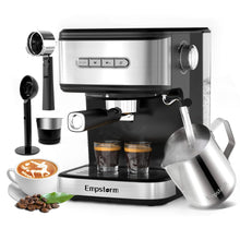 20 Bar Espresso Machine with Milk Frother, Ground Coffee and Capsule Brewing, Black - image 1